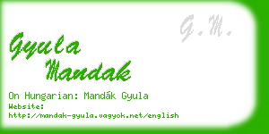 gyula mandak business card